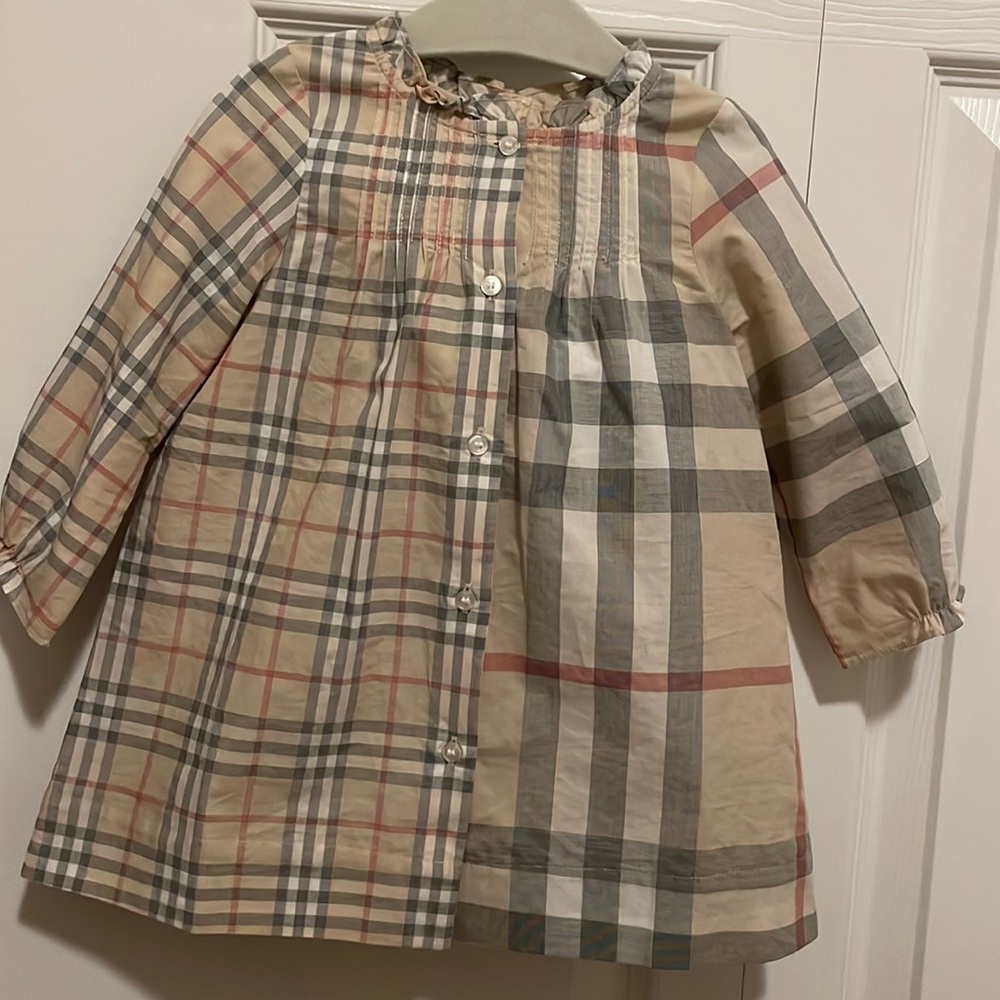 Burberry contrasting check panel dress